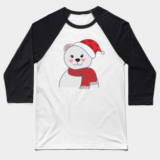 Cute Winter Polar Bear Baseball T-Shirt